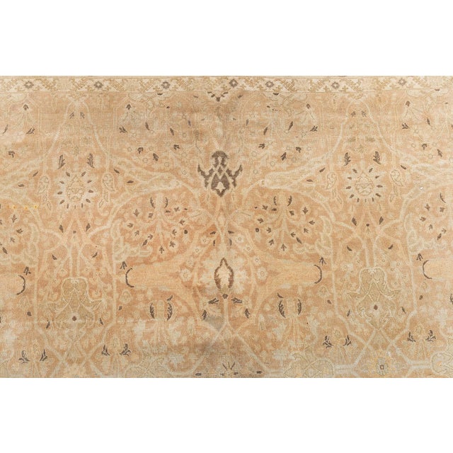 Late 19th Century Antique Persian Tabriz Botanic Handwoven Wool Rug For Sale - Image 5 of 11