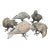 Set of 5 Metal Pigeons in Heavy Metal Possibly Bronze For Sale