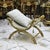 Stunning lovely bench/settee. This is tufted in high end designer damask fabric. The frame has gold leaf details. It also...