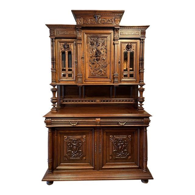 Late 19th Century FrenchJacobean Style Hutch Chairish