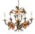 Mid Century Modern, Italian Tolle Lilly 5 Light Chandelier.