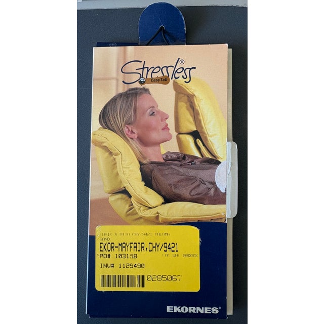 Vintage Ekornes Leather Stressless Recliner With Swing-Out Table For Sale - Image 16 of 17