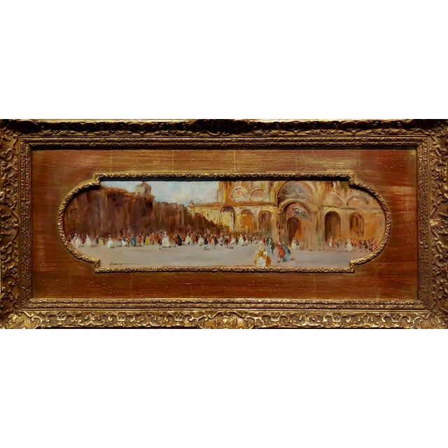 Emma Ciardi -Masquerade in Piazza San Marco -19th century Oil painting Oil painting on panel -signed -circa 1899 Panel...