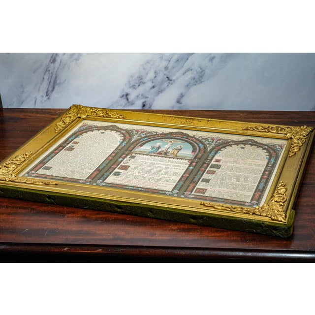 Monumental Antique French Catholic Christianity Tridentine Latin Mass Brass Framed Altar Card For Sale - Image 15 of 16