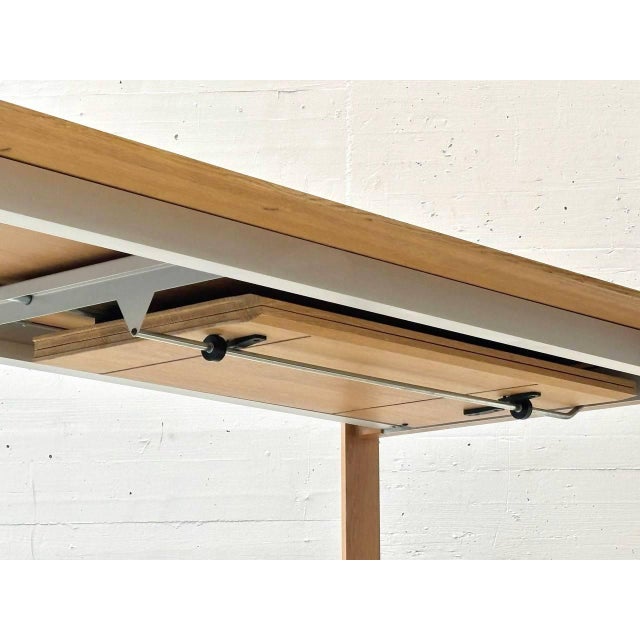 Large Dining Table in Knotted Oak with Integrated Insert Leaf from Seetal Swiss For Sale - Image 6 of 18