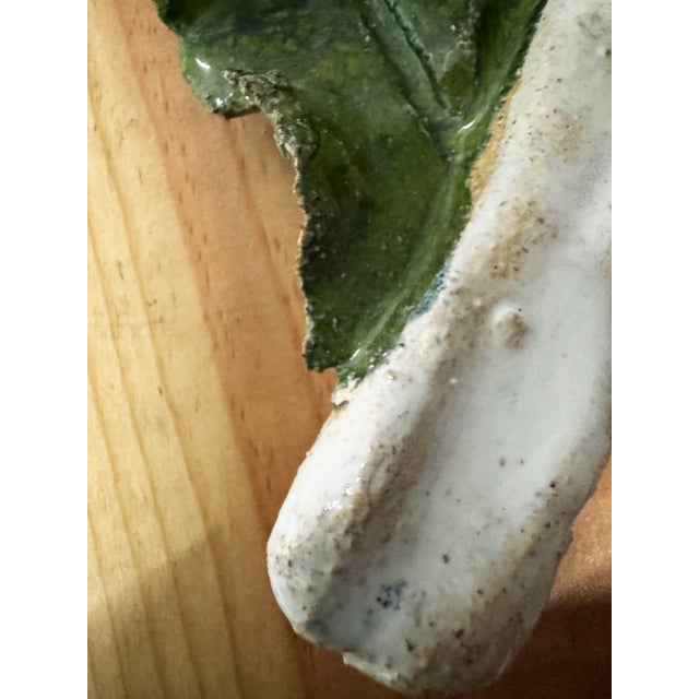 Ceramic Pair Cabbage Leaf Dishes by Studio Bongard For Sale - Image 4 of 9