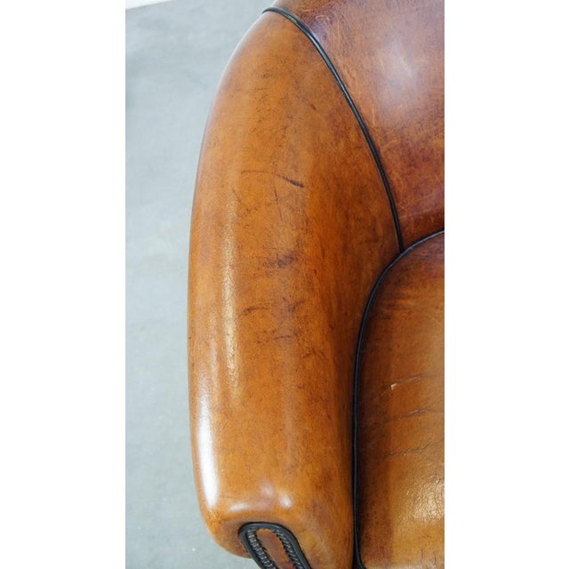 Animal Skin Vintage Club Chair in Sheep Leather For Sale - Image 7 of 13