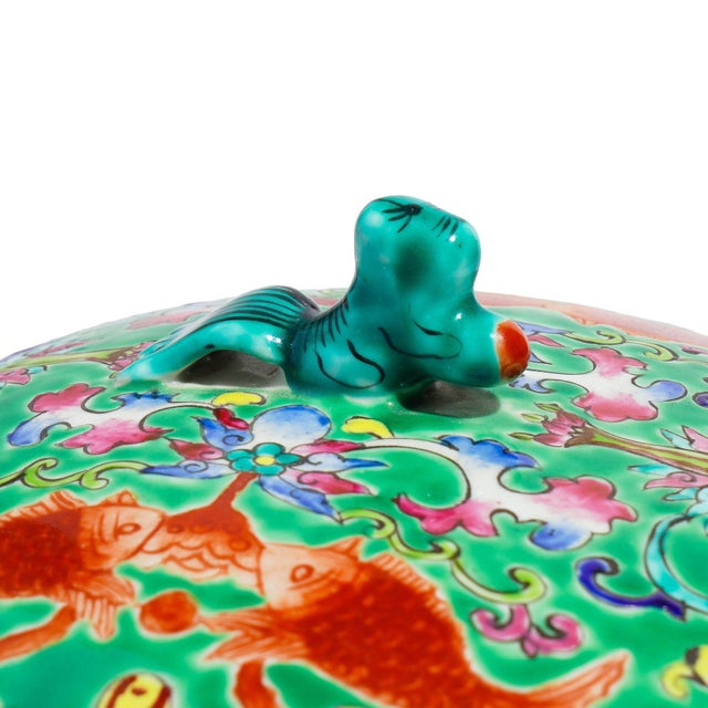 Chinese Porcelain Covered Storage Jar, C. 1870 For Sale - Image 9 of 13