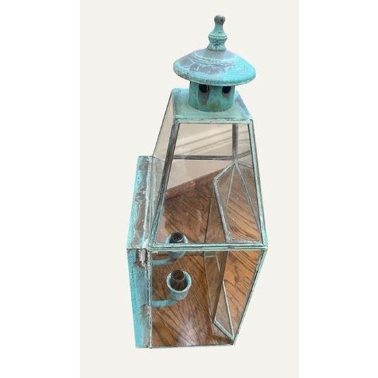 Shabby Chic Vintage Verdigris Exterior/Interior Sconce For Sale - Image 3 of 4