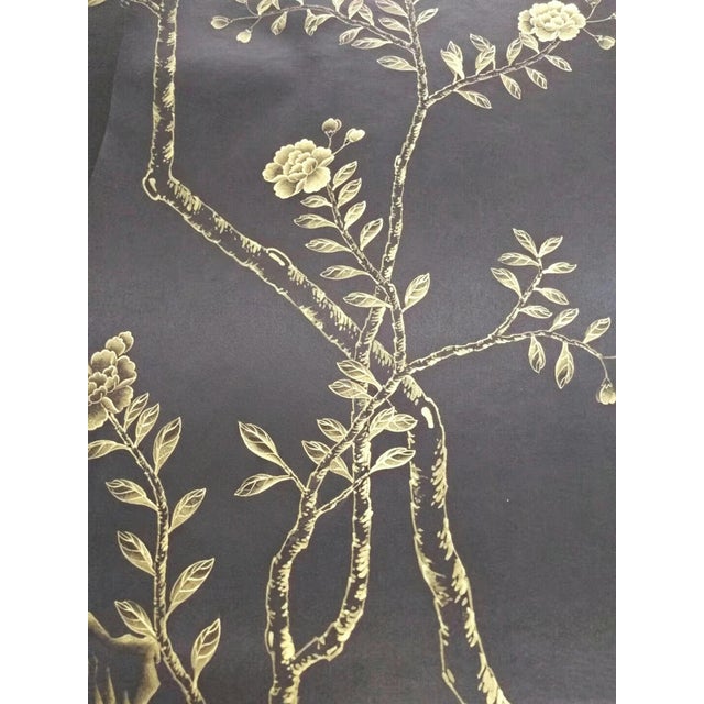 Not Yet Made - Made To Order Hand‑Painted Black Gold Chinoiserie Wall Panel, Floral & Bird Motifs For Sale - Image 5 of 6