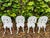 Hollywood Regency Vintage Victorian Cast Aluminum Garden Chairs - Set of 4 For Sale - Image 4 of 11