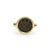 Encased in a circular 14k gold bezel is an ancient bronze coin. On one side of the coin, there is a plantlike image; on...
