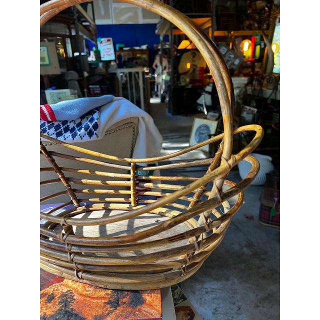 Boho Vintage Wooden Simple Decorative Basket For Sale - Image 10 of 10