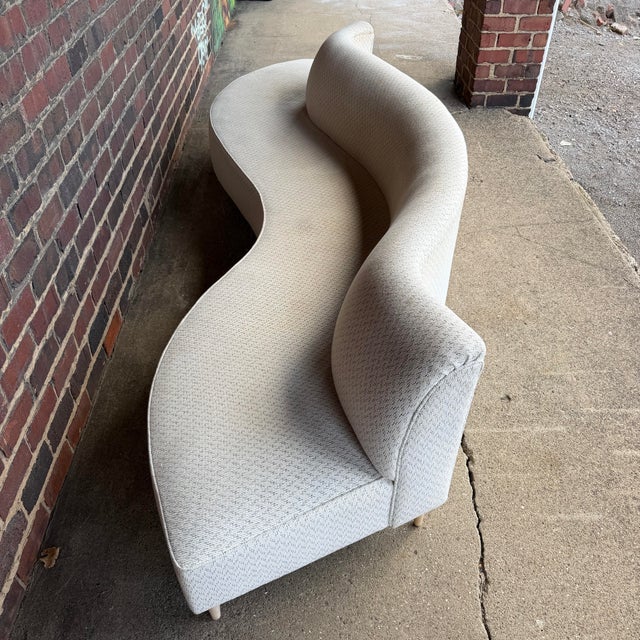 Mid 20th Century Custom Curved Mid Century Sofa For Sale - Image 5 of 12