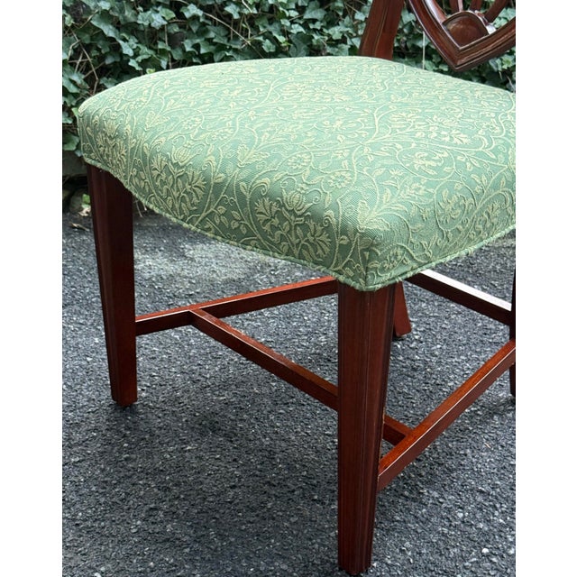 Brown Hickory White Shield Back Mahogany Inlaid Dining Chairs - A Pair For Sale - Image 8 of 12