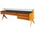 An Italian modernist low sideboard. Sycamore with black glass and clear glass surfaces.
