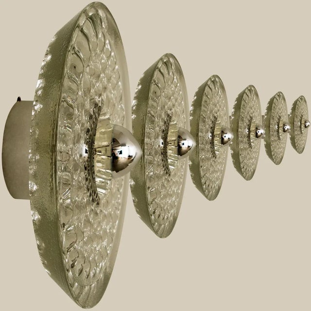 Sculptural Glass and Chrome Wall Light from Peill & Putzler, 1970s For Sale - Image 6 of 14