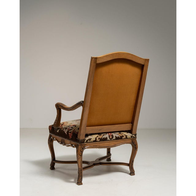 19th Century France Louis XV Brown Wood Armchair For Sale In Greensboro - Image 6 of 10