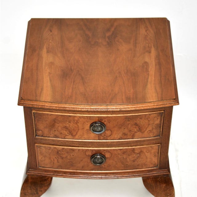 1930s Antique Burr Walnut Bedside Chests, 1930s, Set of 2 For Sale - Image 5 of 10