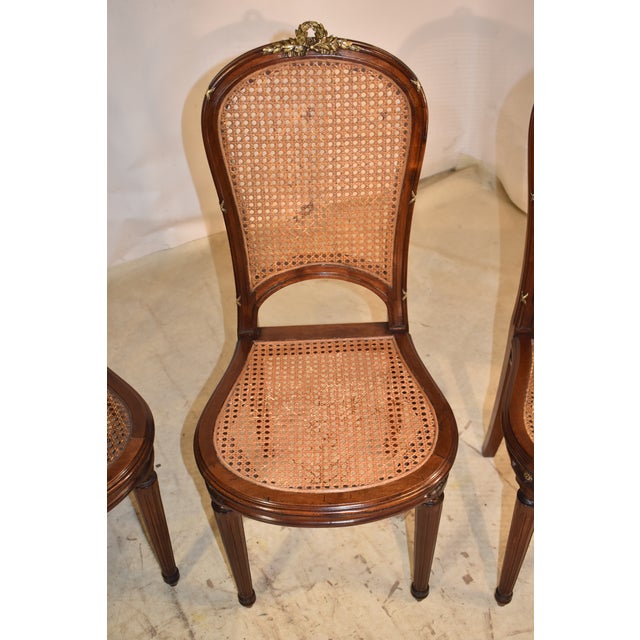 Circa 1900 Set of Five Louis XVI Side Chairs in Walnut For Sale - Image 9 of 12