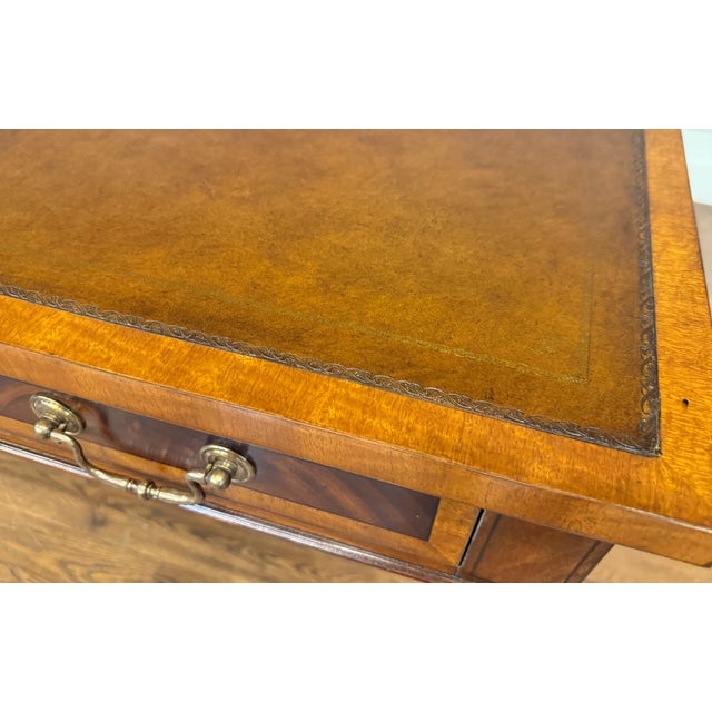 Hepplewhite Mahogany Writing Desk by Leighton Hall - Showroom Sample For Sale - Image 15 of 18