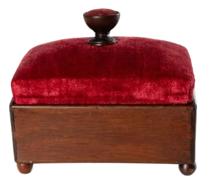 19th Century Mahogany Pin Cushion Sewing Box