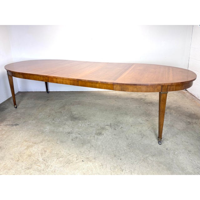 Mid Century Era Regency Federal Style Oval Walnut Dining Table by Baker Furniture For Sale - Image 11 of 12