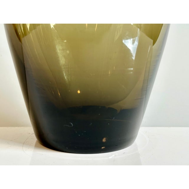Mid-Century Thick-Walled Smoked Glass Vase, Germany, 1960s For Sale - Image 6 of 13