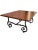 Bernhardt Bernhardt Repertoire Diamond Inlay Wood Cocktail Coffee Table on Metal Hand-Forged Scrolled Base For Sale - Image 4 of 5