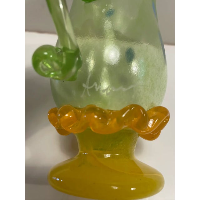 Modern 1990s Art Glass Pitcher by Arien For Sale - Image 3 of 4