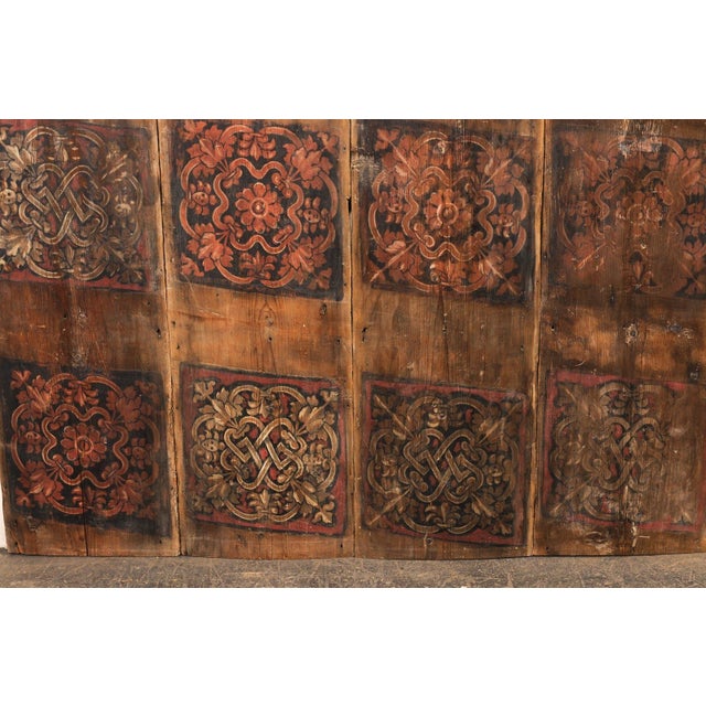 Wood Large Italian Painted Wood Panel, 19th C. For Sale - Image 7 of 11
