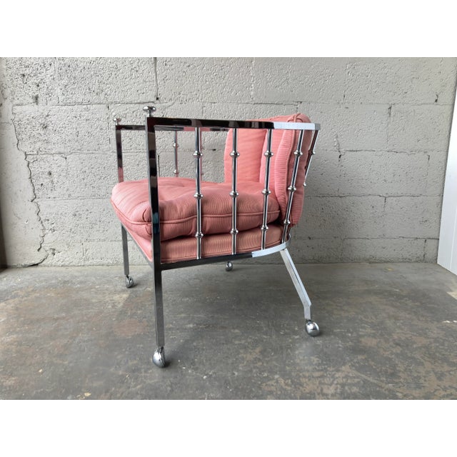 1970s Mid Century Modern Chrome Barrel Lounge Chair, 1970s For Sale - Image 5 of 12