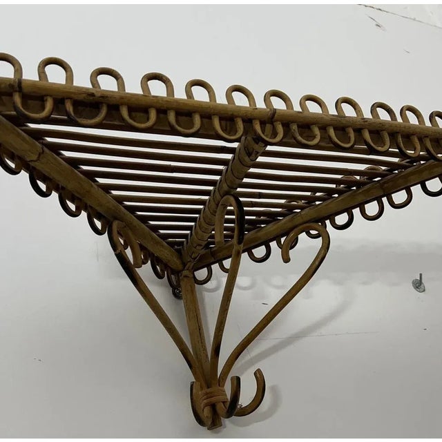 Mid-Century Wicker and Bamboo Shelf attributed to Franco Albini, Italy, 1960s For Sale - Image 6 of 8