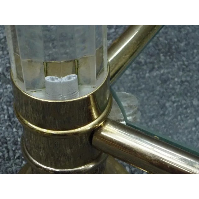 Regency Acrylic Glass and Brass Side Table, 1970s For Sale - Image 9 of 11