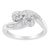 Contemporary 14K White Gold Round and Baguette Diamond Bypass Ring (1/2 cttw, H-I Color, I1-I2 Clarity) - Ring Size 7 For Sale - Image 3 of 7