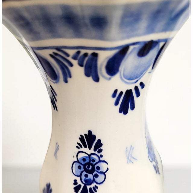1920s 20th-Century Blue Delftware Knobbel Vases from Delft, Holland, 1920s, Set of 2 For Sale - Image 5 of 18
