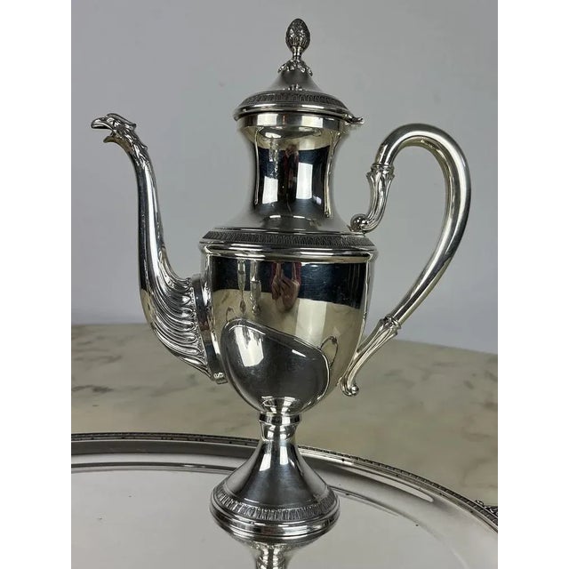 1980s Empire Style Silver Tea or Coffee Service, Italy, 1980s, Set of 5 For Sale - Image 5 of 12