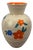 Vintage Beige and Orange Ceramic Vase with Relief Flowers from Umbertide Fornaci For Sale