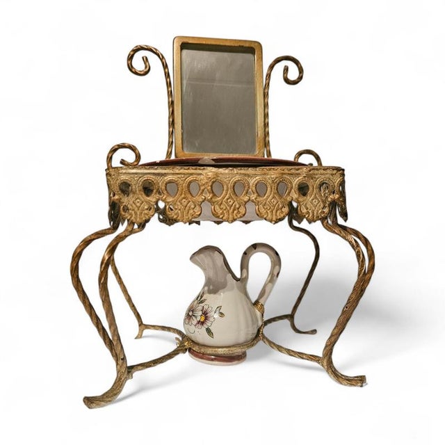 Antique Doll's House Dressing Mirror with Porcelain Jug For Sale - Image 12 of 12