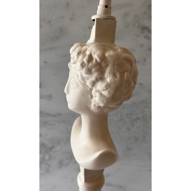 Metal Plaster "Tete De Femme" Table Lamp After Diego Giacometti For Sale - Image 7 of 13