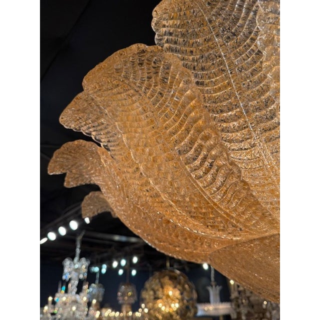 Early 21st Century Gold "Granola" Murano Glass Flush Mount Chandelier For Sale - Image 5 of 5