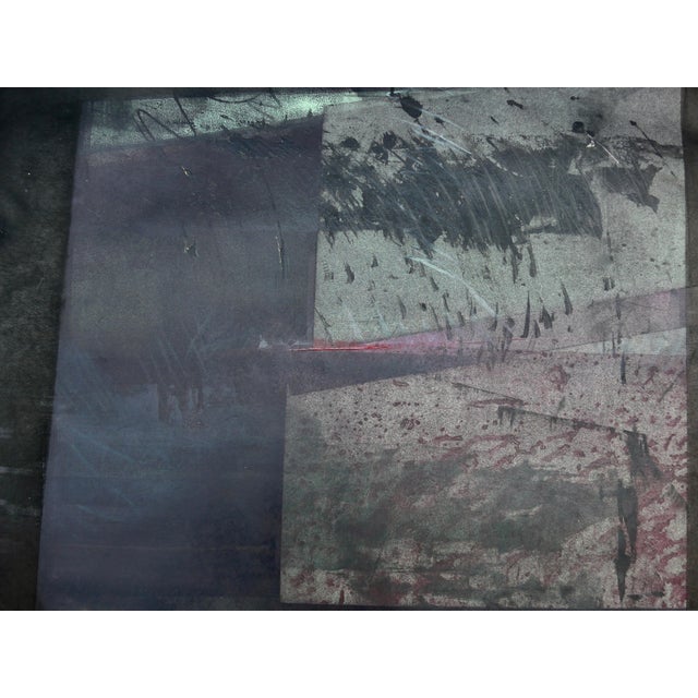 2010s "Shades of Black" Martha Holden Abstract Original Painting on Paper. For Sale - Image 5 of 8