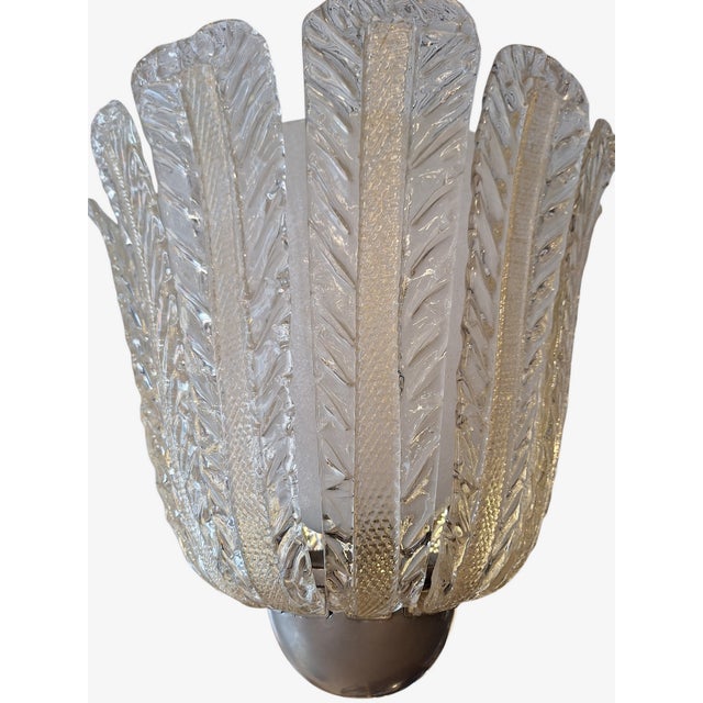 Pendant Light in Clear and Gilded Glass from Barovier & Toso, Italy, 1940s For Sale - Image 9 of 10