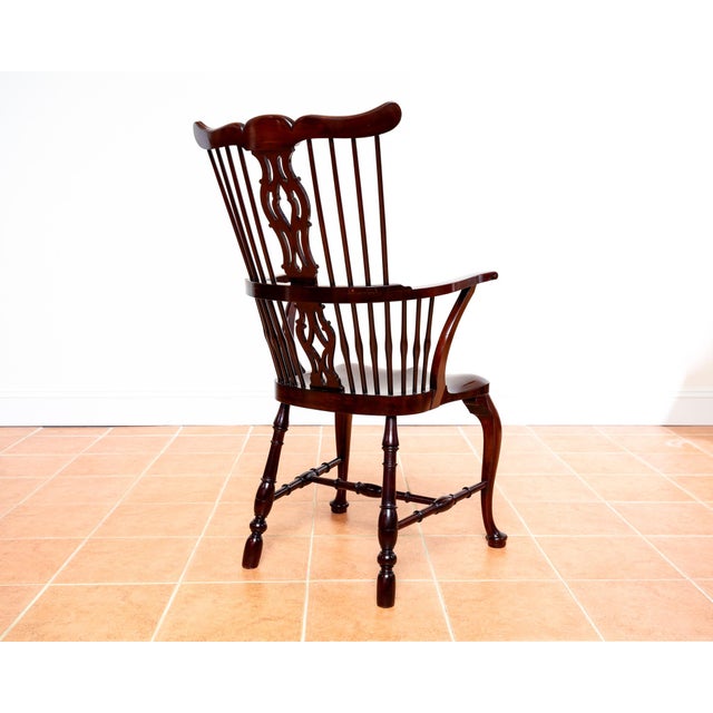Antique Georgian Revival Victorian Windsor Chair Thames Valley in Mahogany, 1890 For Sale - Image 6 of 18