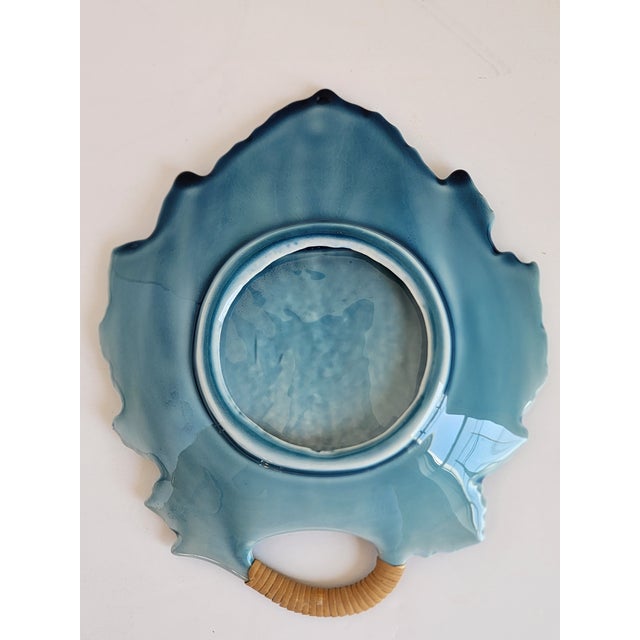 Vintage Mid-Century Century Majolica Leaf Plates - Set of 7 For Sale - Image 9 of 12