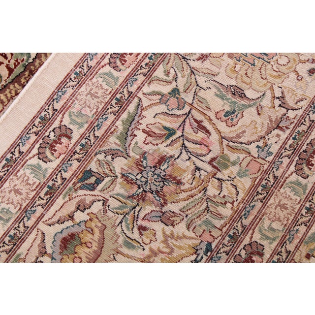 Textile Beauttiful Floral Nagi Pak-Persian Ivory/Ivory Wool Rug - 9'1'' X 12'2'' For Sale - Image 7 of 9