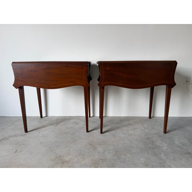 Vintage Mahogany Pembroke Drop-Leaf Nightstands – Pair For Sale - Image 13 of 13