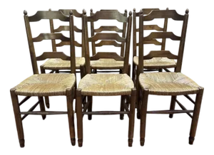 Straw Dining Room Chairs, Set of 2