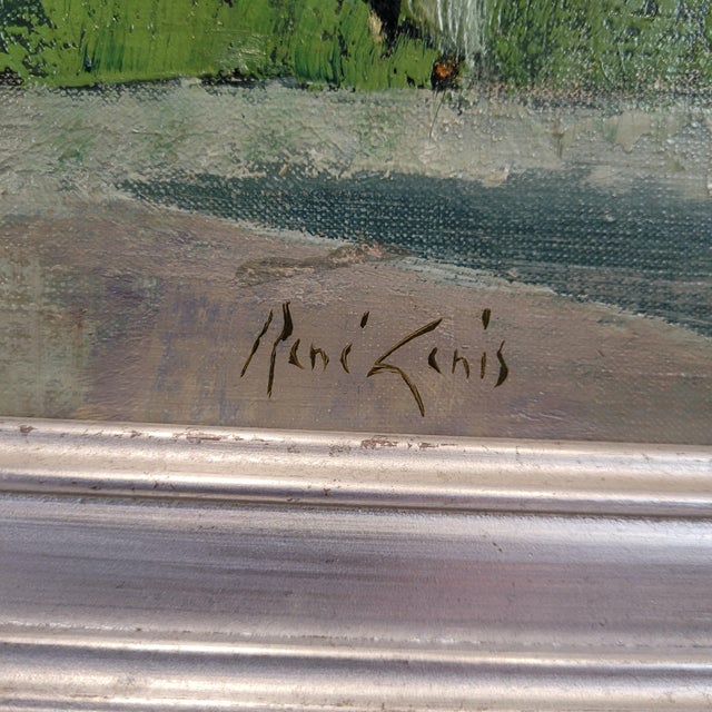 René Genis, The Alley of the Cypresses, 1970s, Oil on Canvas For Sale - Image 14 of 18