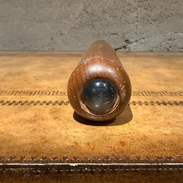 Handcrafted Wooden Kaleidoscope Made Natural Wood Grain Mid Century For Sale - Image 11 of 16
